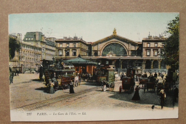 Ansichtskarte AK Paris1911 Gare de l Est Bahnhof Architektur Straßenbahn Kiosk Straße Ortsansicht Frankreich France 75 Paris